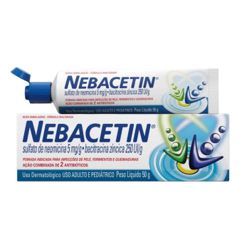 Nebacetin 250UI/g + 5mg/g Pomada 50g