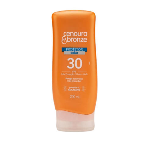 Protetor Solar Corporal Loção FPS 30 Cenoura & Bronze 200ml