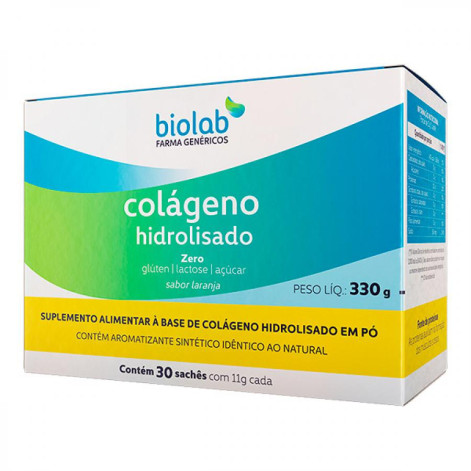 Colágeno Hidrolisado em Pó Biolab 30 sachês de 11g cada