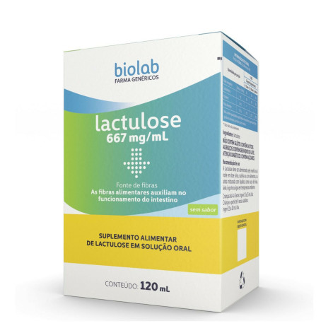 Suplemento Alimentar Lactulose 667mg/ml Biolab Solução Oral 120ml