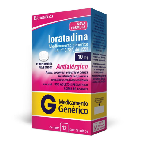 Genérico Loratadina 10Mg 12Cp (A4H)