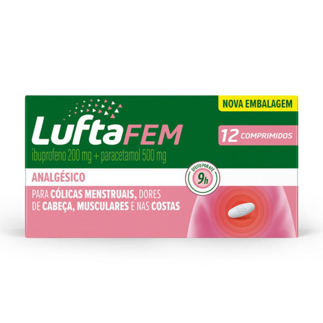 Luftafem Ibuprofeno 200mg + Paracetamol 500mg 12 comprimidos
