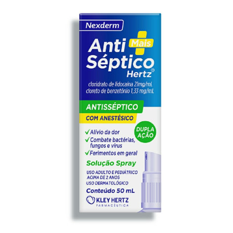 Solução Antisséptica Hertz com Anestésico Spray com 50ml