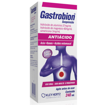 Gastrobion Hidróxido de Alumínio 37mg/ml + Hidróxido de Magnésio 40mg/ml + Simeticona 5mg/ml Sabor Cereja Suspensão Oral 240ml