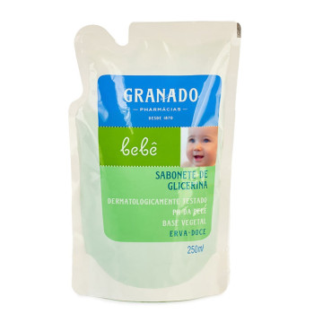 Refil Sabonete Líquido Granado Bebê Glicerina Erva Doce 250ml