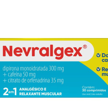Nevralgex Dipirona Monoidratada 300mg + Cafeína 50 mg + Citrato de Orfenadrina 35 mg 30 comprimidos
