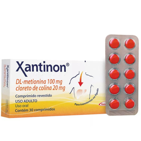 Xantinon Racemetionina 100mg + Colina 20mg 30 comprimidos