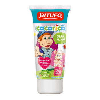 Gel Dental Bitufo Cocoricó Sem Flúor Tutti Frutti com 90g