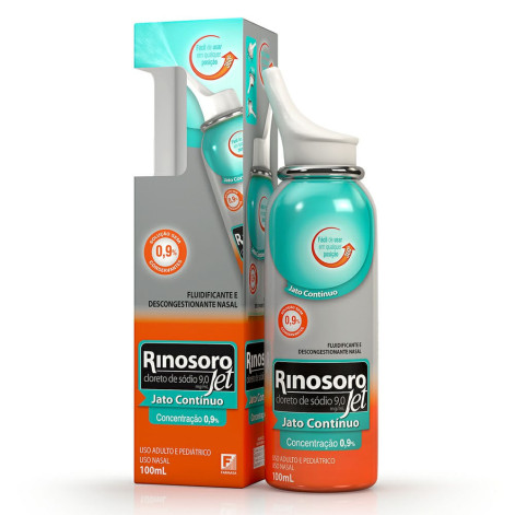 Rinosoro Jet 0,9% Descongestionante Spray Jato Contínuo 100ml