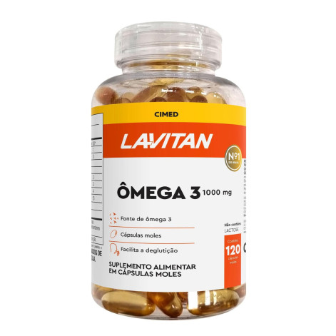 Suplemento Vitamínico Ômega 3 1000mg Com 120 Cápsulas Lavitan Cimed