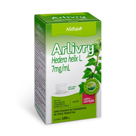 Arlivry Extrato Seco de Hedera Helix 7mg/ml Xarope Sabor Cereja 100ml Natulab