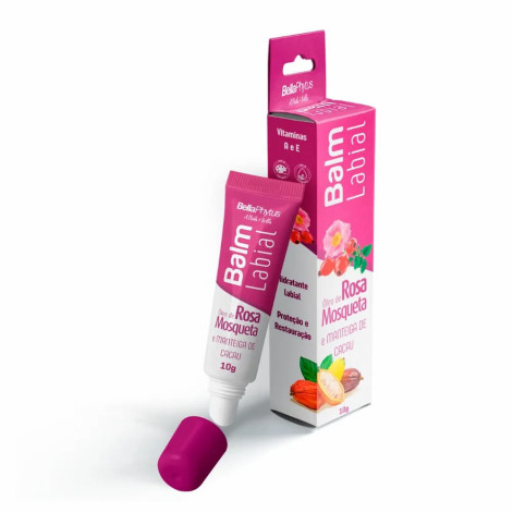 Balm Labial Rosa Mosqueta e Manteiga de Cacau BellaPhytus 10g