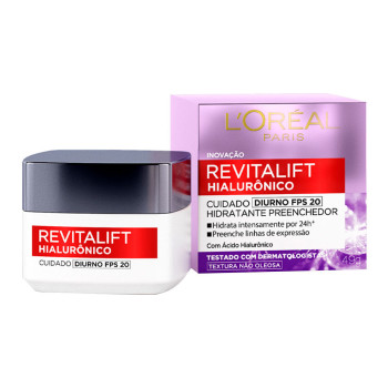 Creme Facial Anti-Idade L'Oréal Paris Revitalift Hialurônico Diurno FPS20 49g