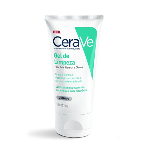  Gel de Limpeza Facial CeraVe Pele Normal a Oleosa Sem Perfume com 150g