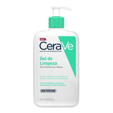 Gel de Limpeza Antioleosidade Facial Cerave Pele Normal a Oleosa 454g